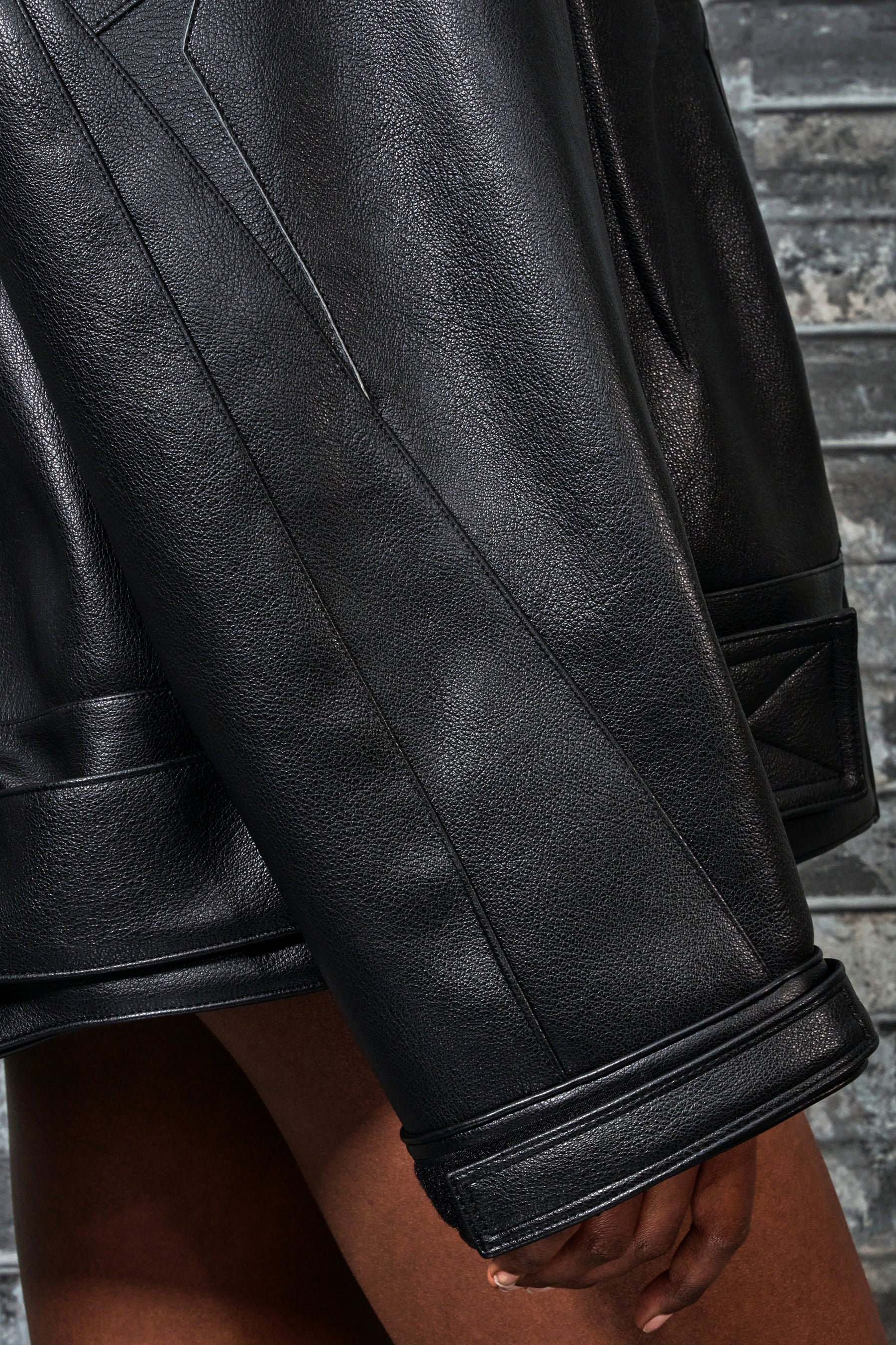 NAMILIA Sex Symbol Padded Moto Jacket - Black/White, xs