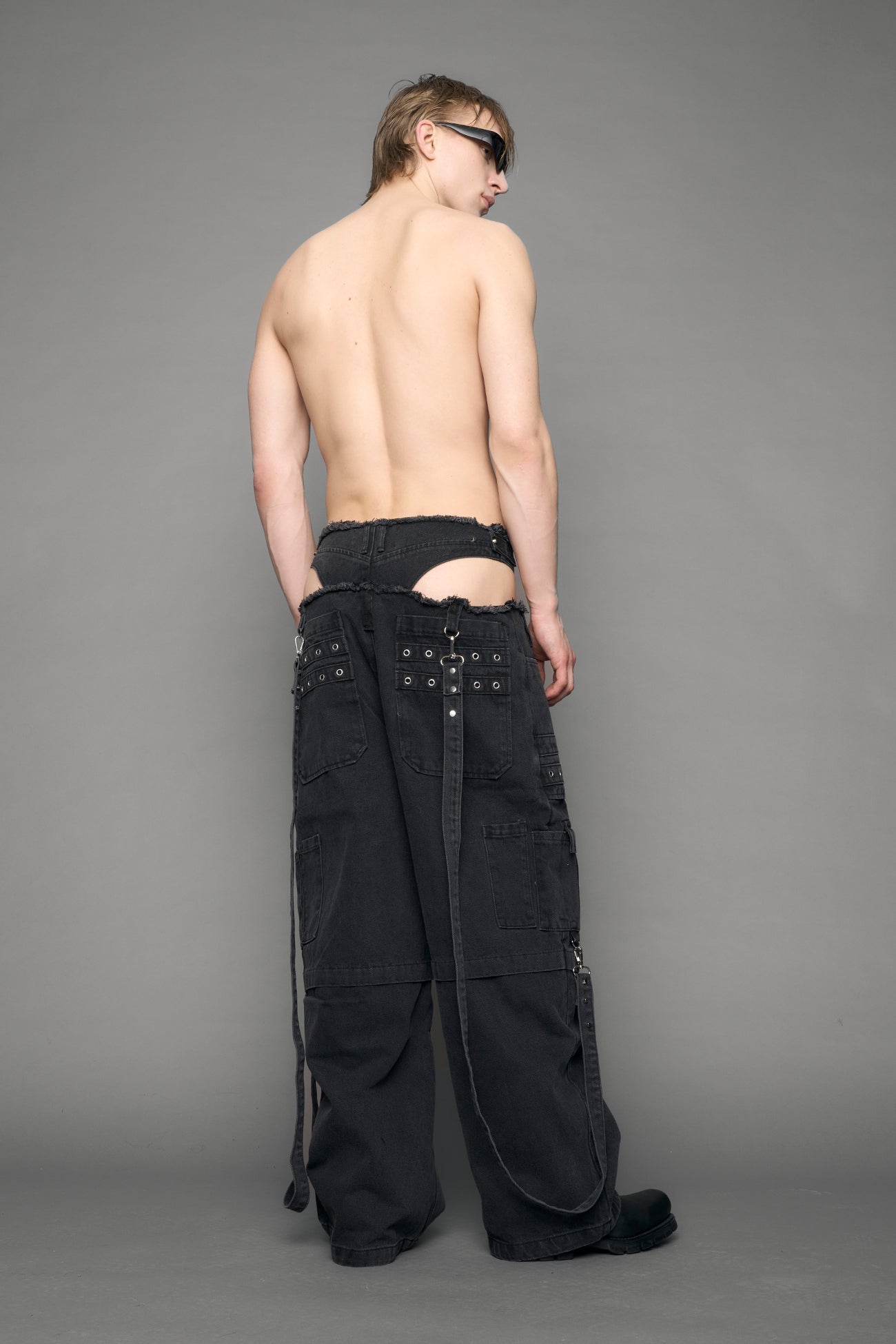 black denim pants with panty
