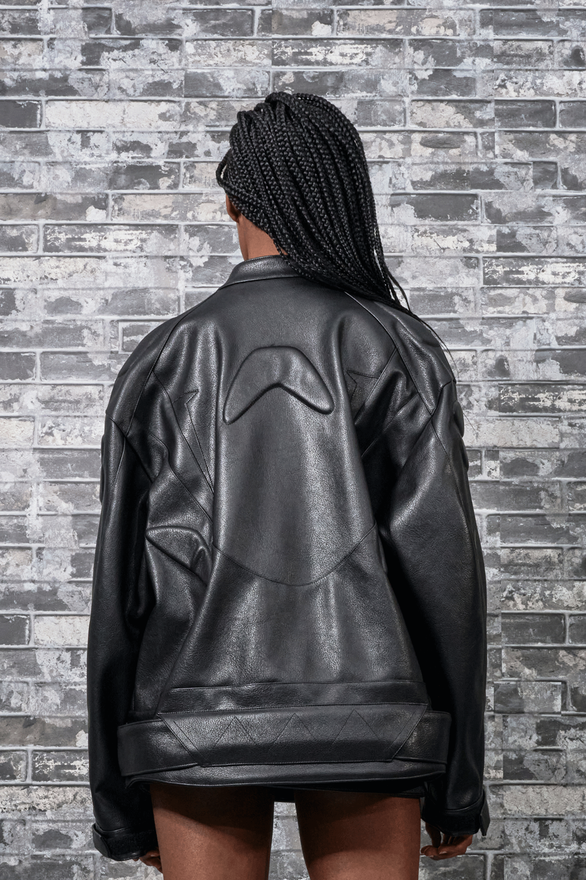 NAMILIA Sex Symbol Padded Moto Jacket - Black/White, xs