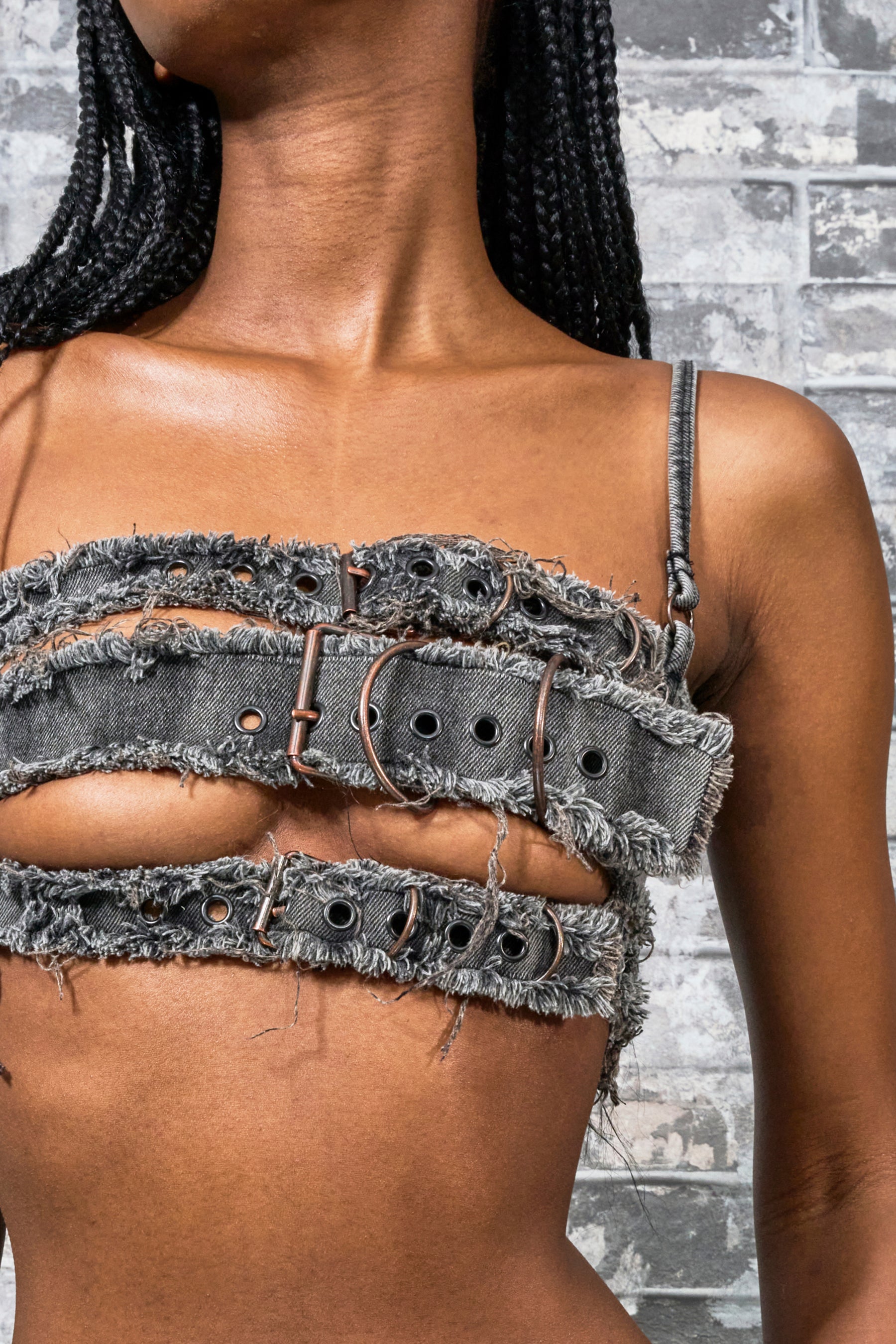 Denim Belt Top
