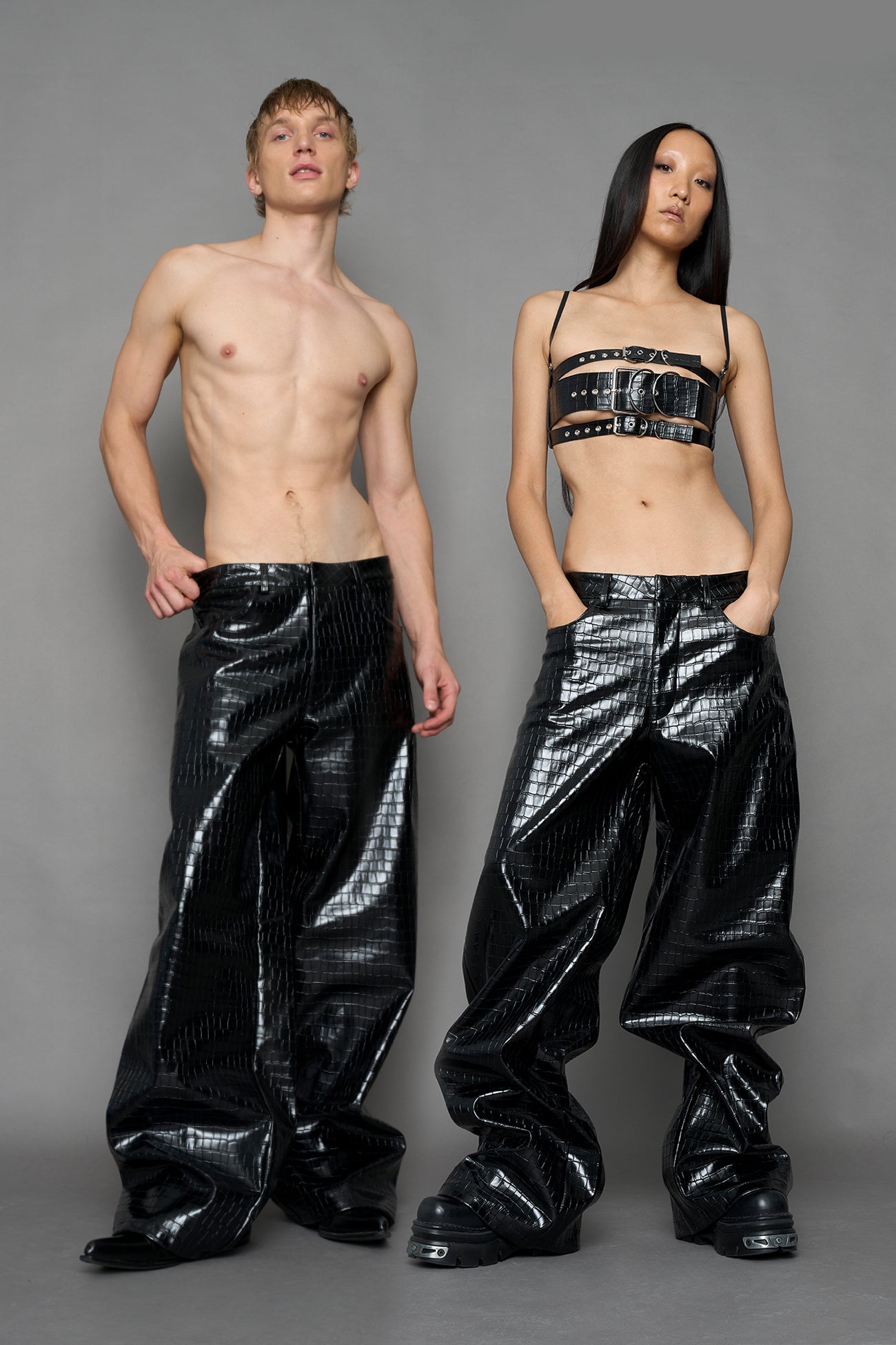 NAMILIA - Leather Baggy Suiting Pants - Shop now