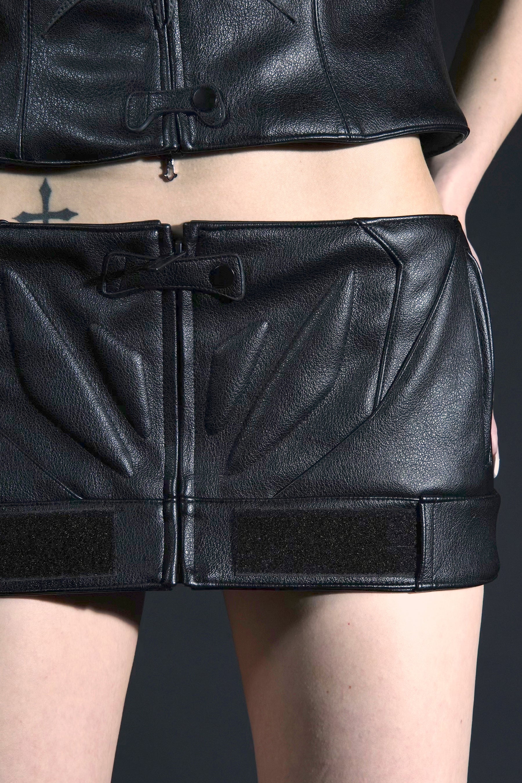 Padded Moto Mini Skirt