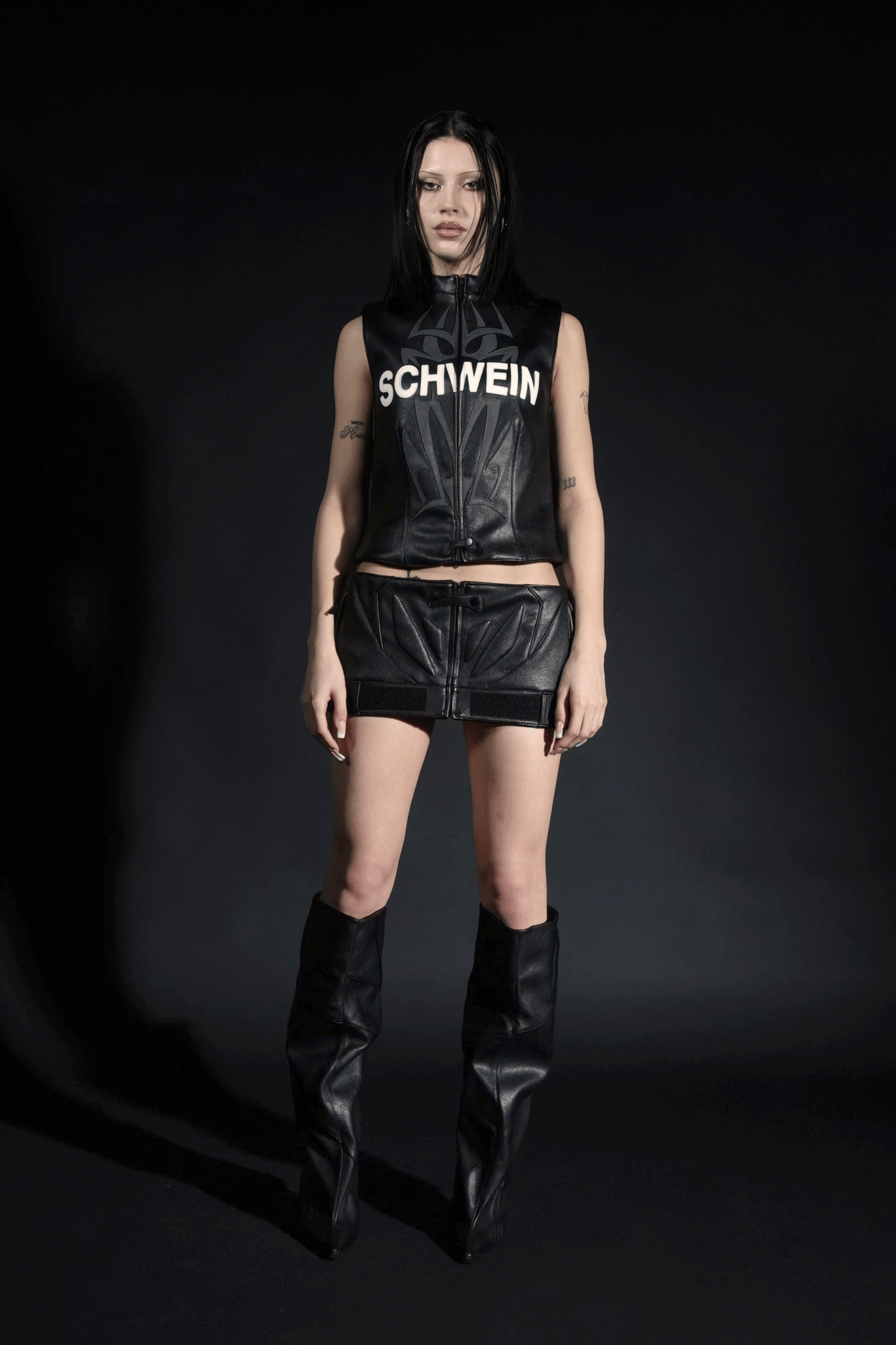 Padded Moto Mini Skirt