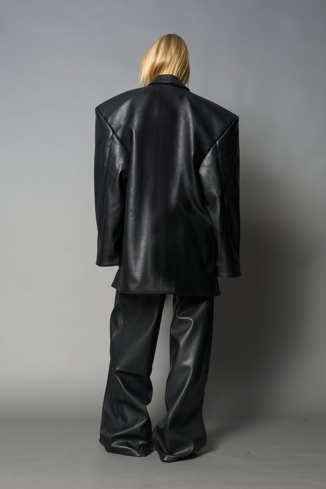 Leather Oversize Blazer