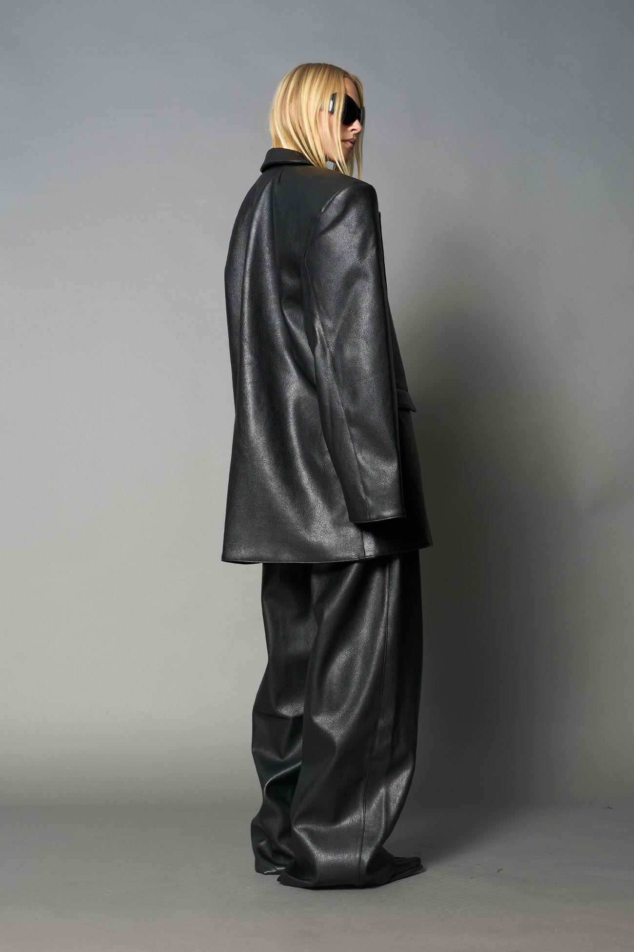 Leather Oversize Blazer