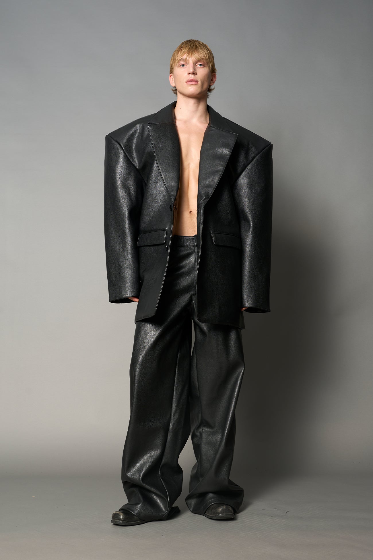 Leather Oversize Blazer