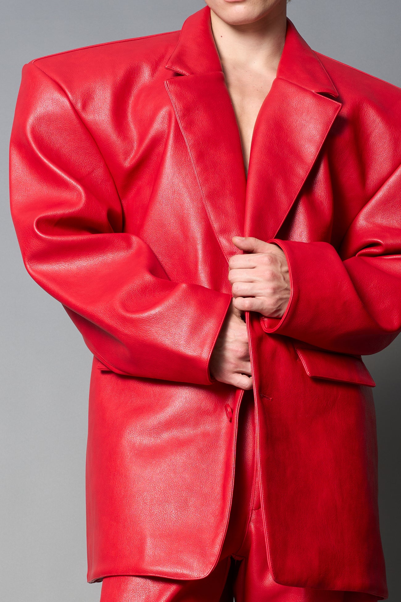 Leather Oversize Blazer