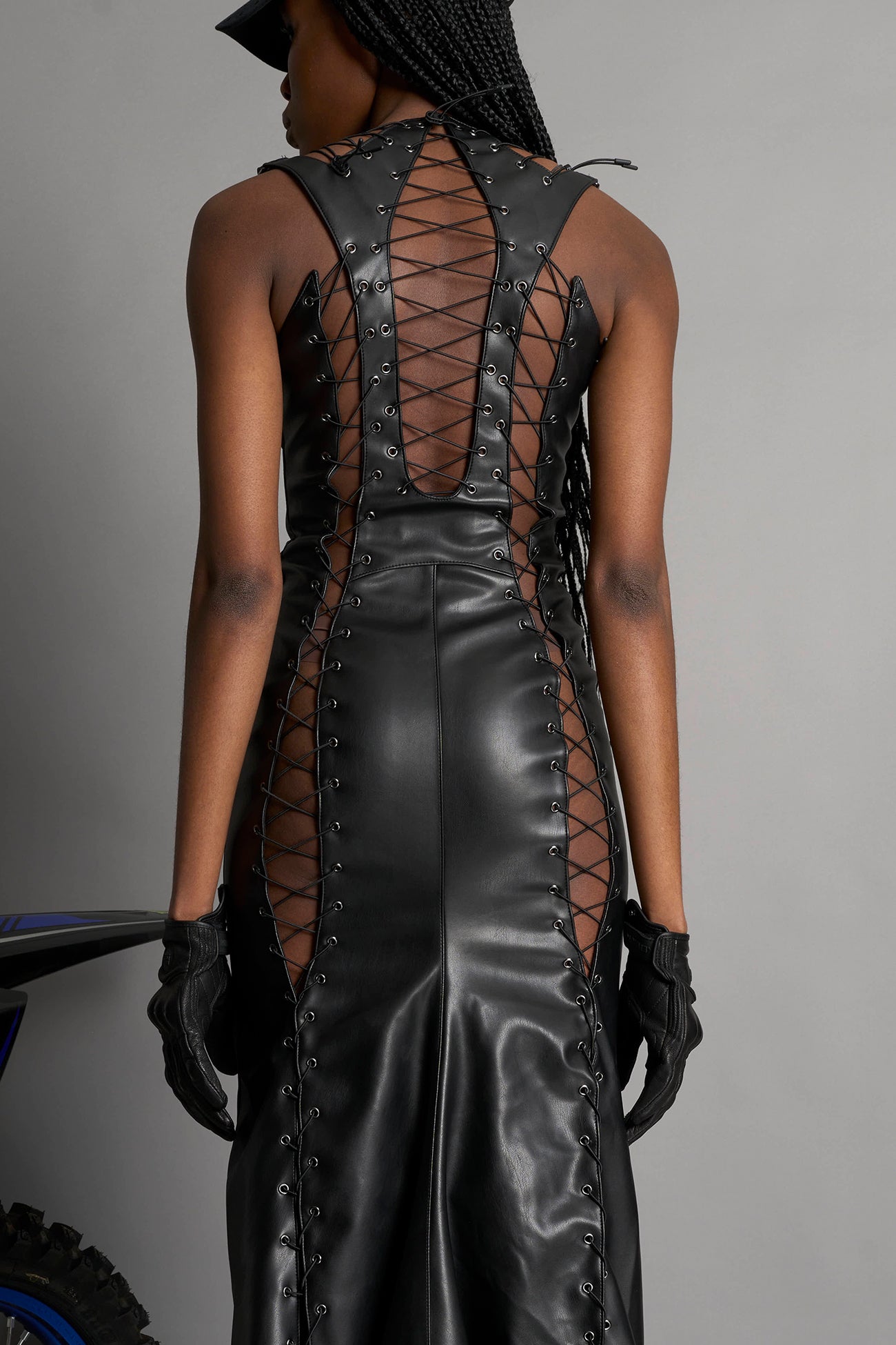 Lace Up Dress Long