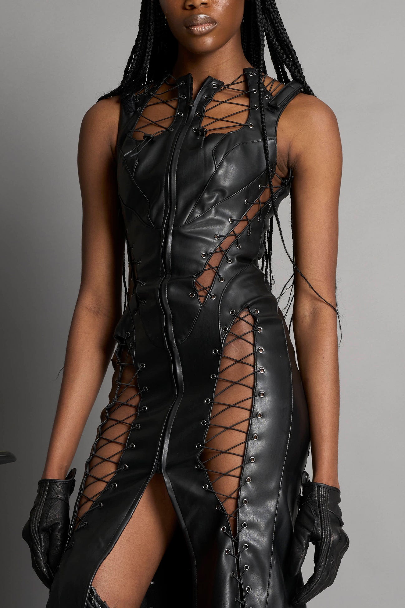 Lace Up Dress Long