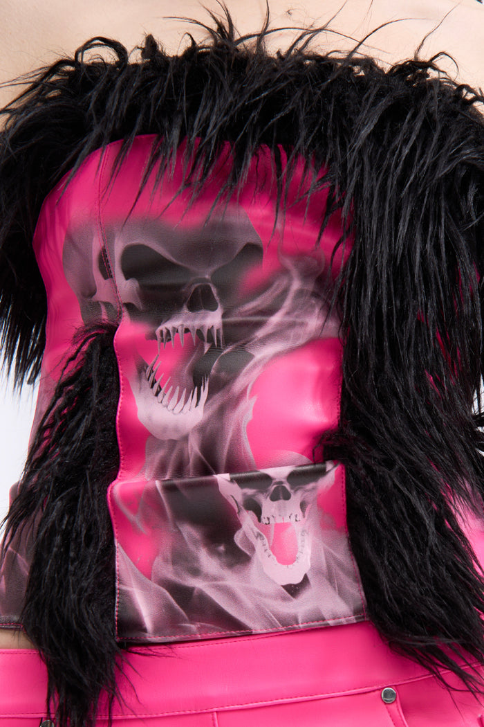 doomsday faux fur corset