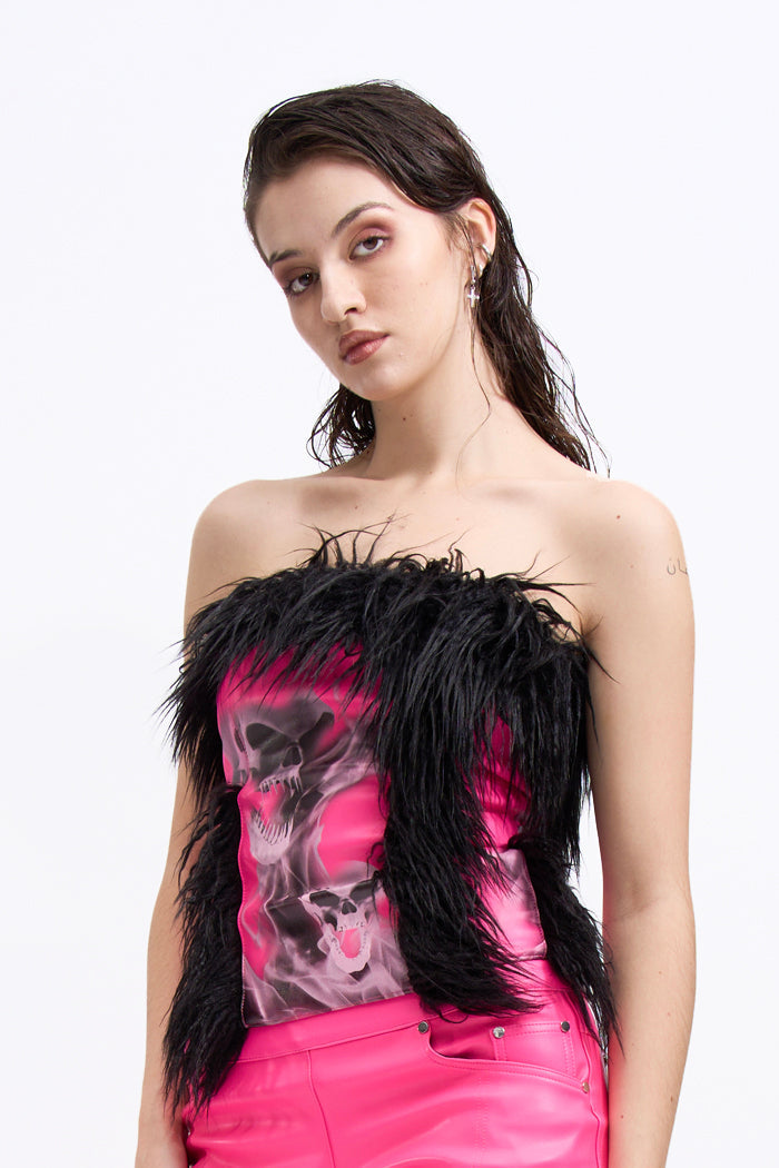 doomsday faux fur corset