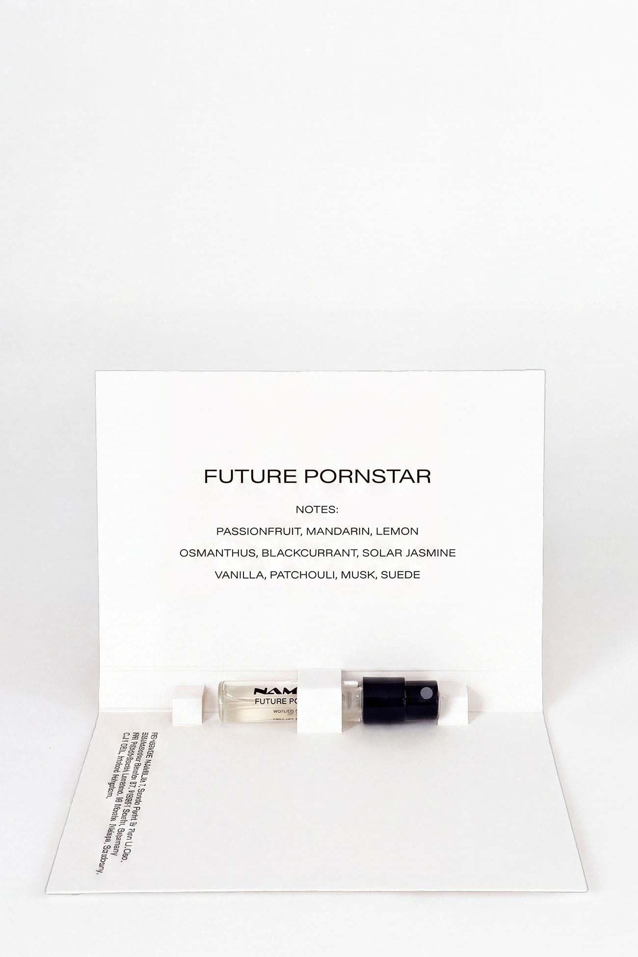a tester of the Parfum Future Pornstar by NAMILIA