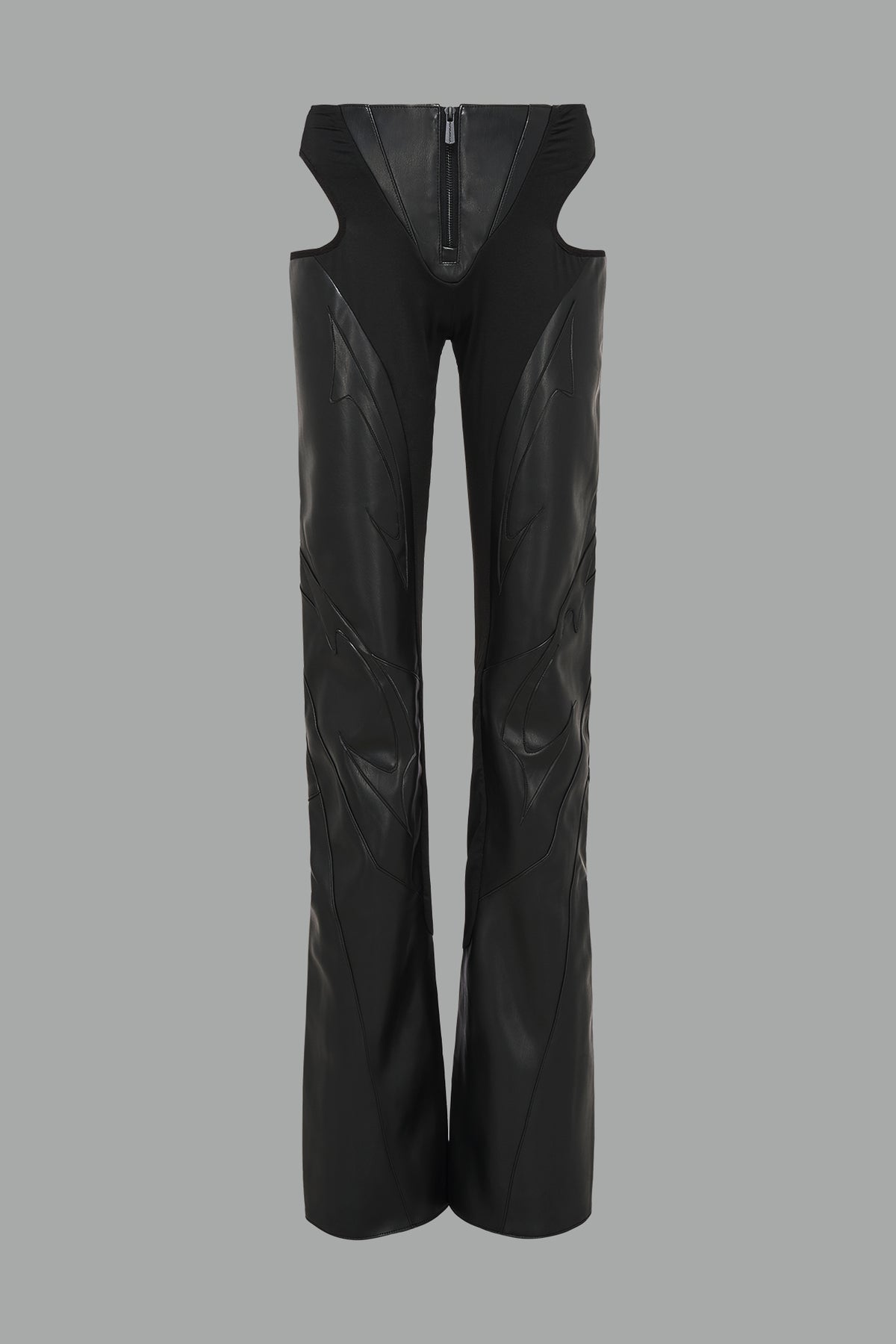 Moto cut out pants black