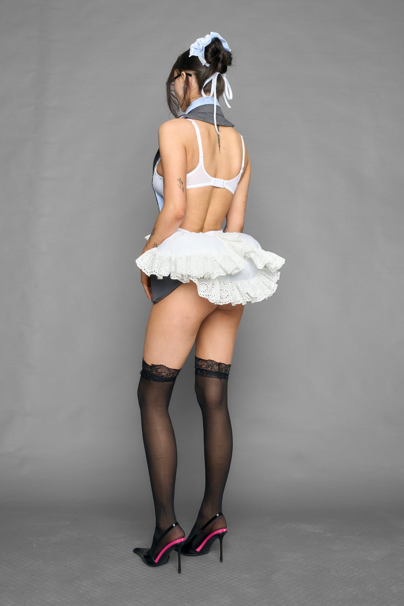 deconstructed maid blazer mini dress