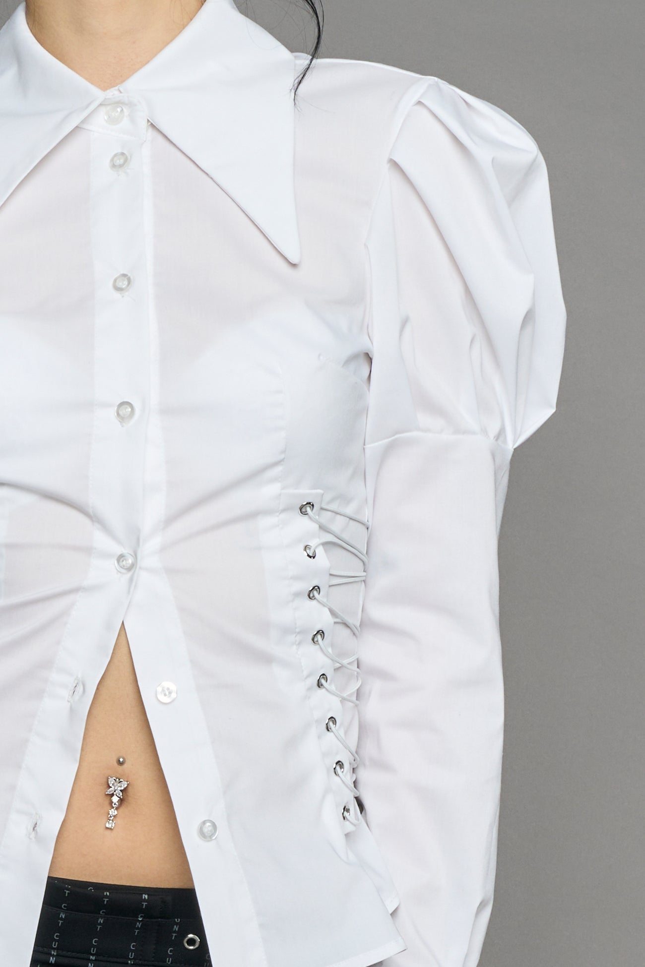 NAMILIA - puff sleeve corseted shirt - Shop now