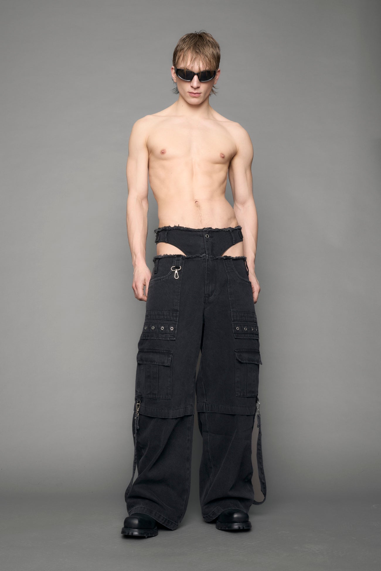 black denim pants with panty