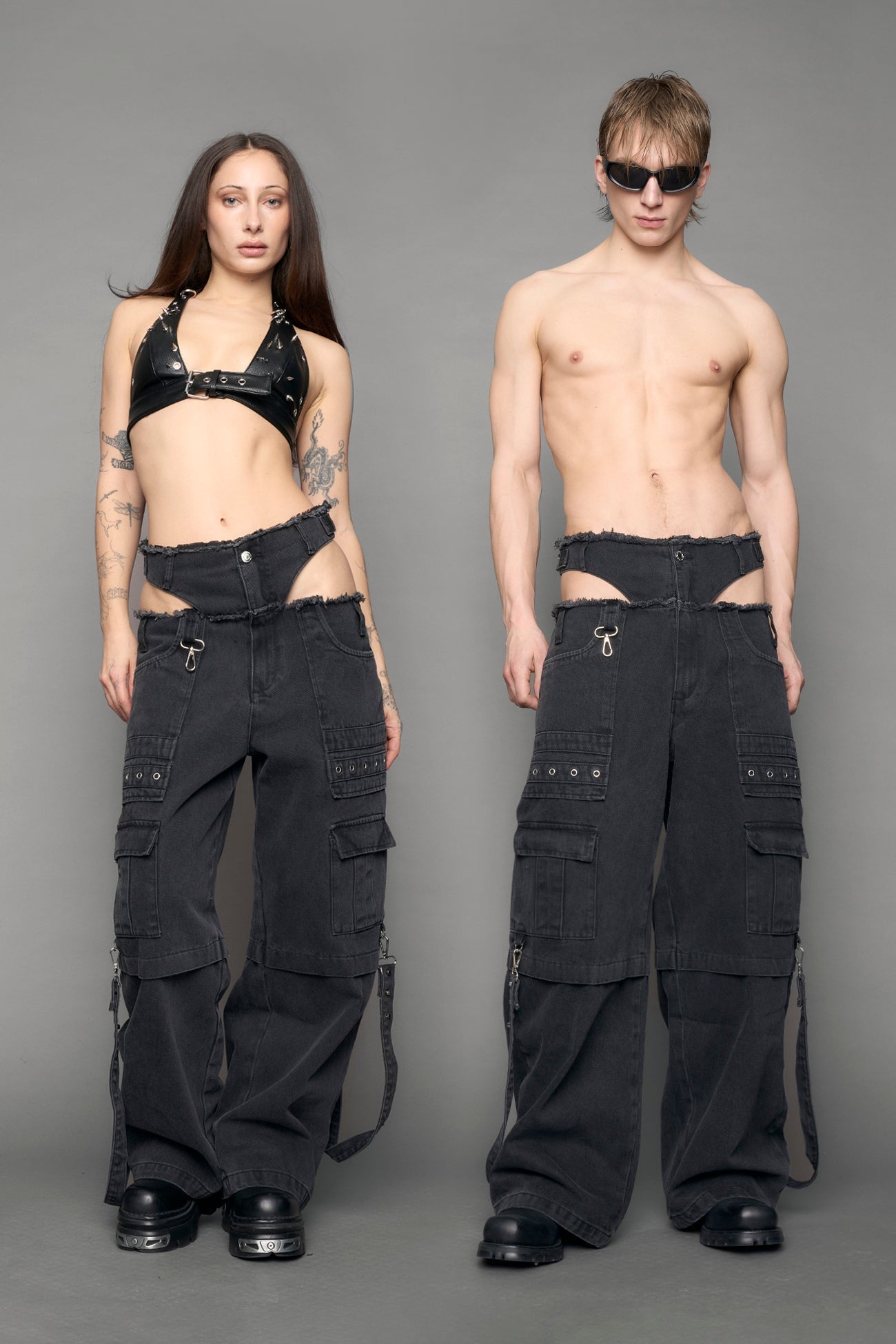 black denim pants with panty