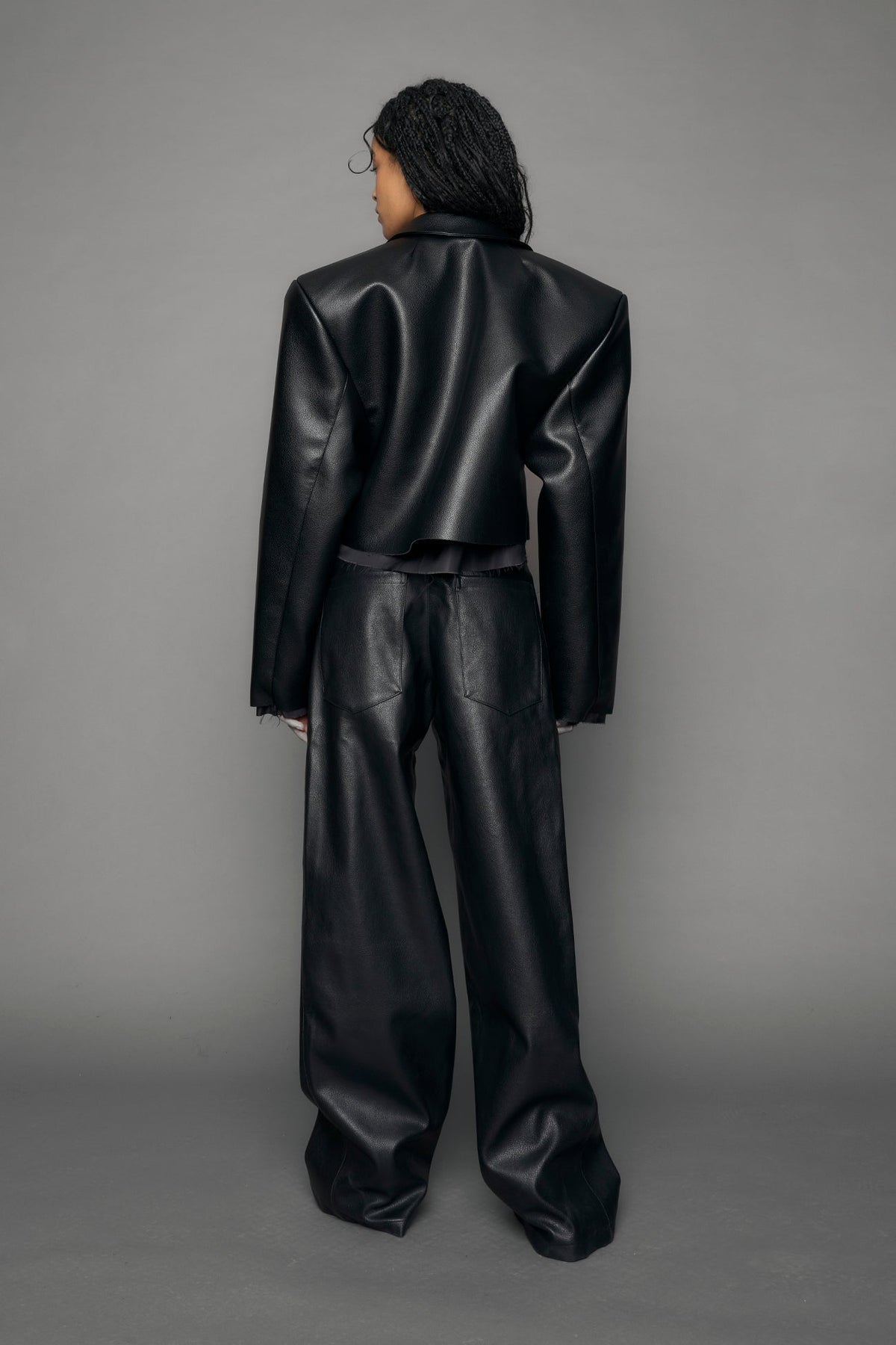 Leather Cropped Blazer