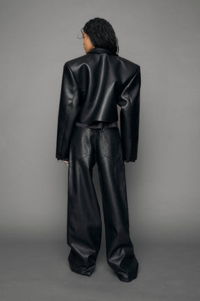 Leather Cropped Blazer