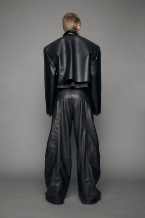 Leather Cropped Blazer