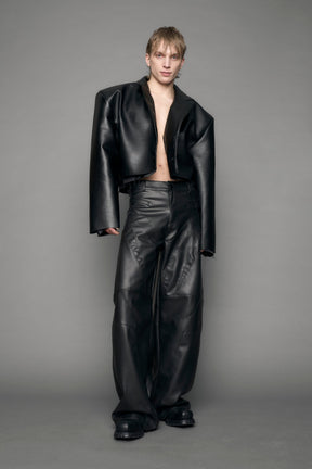 Leather Cropped Blazer