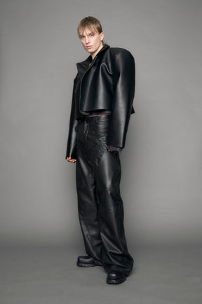 Leather Cropped Blazer