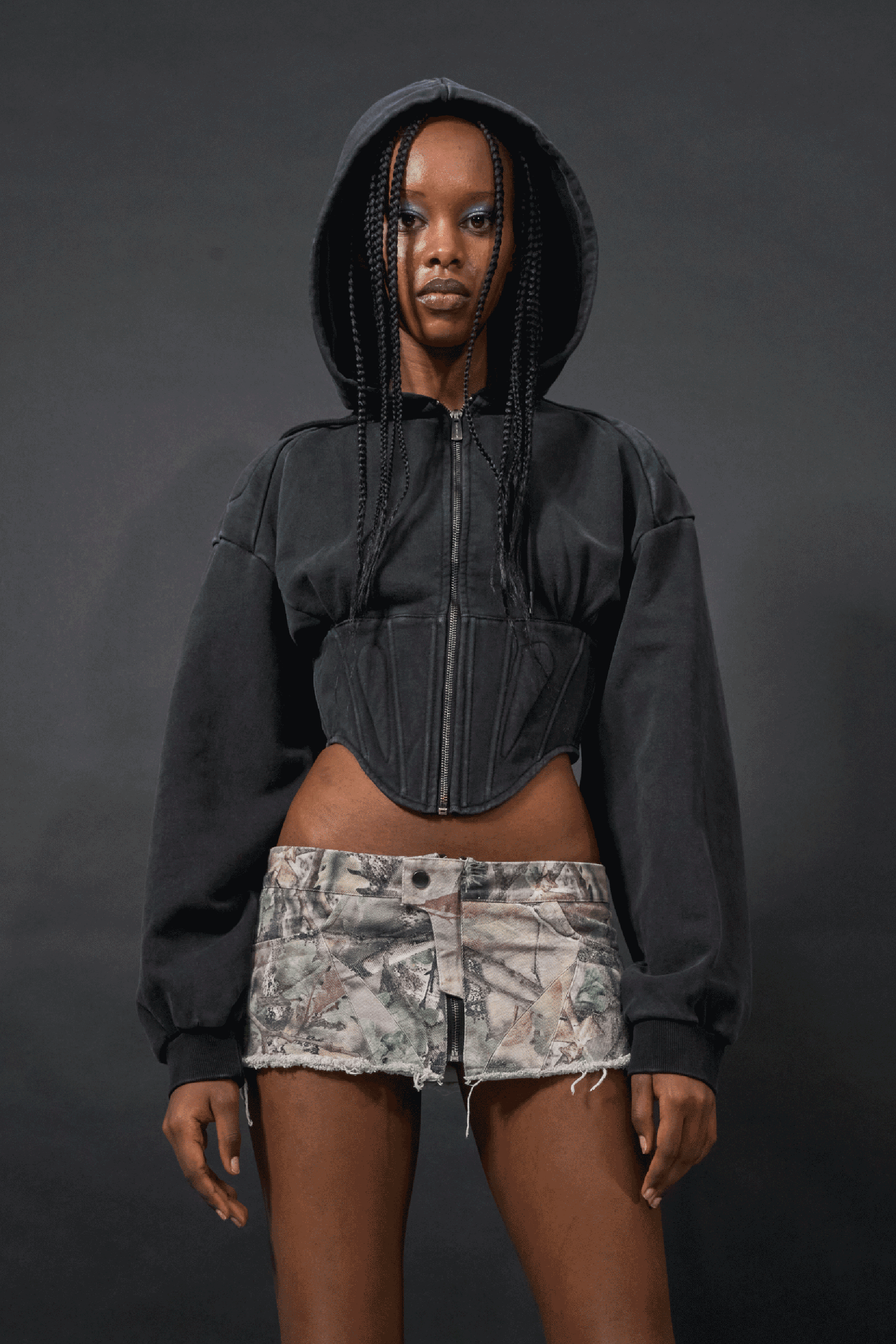 NAMILIA Corset Zip Hoodie Shop now