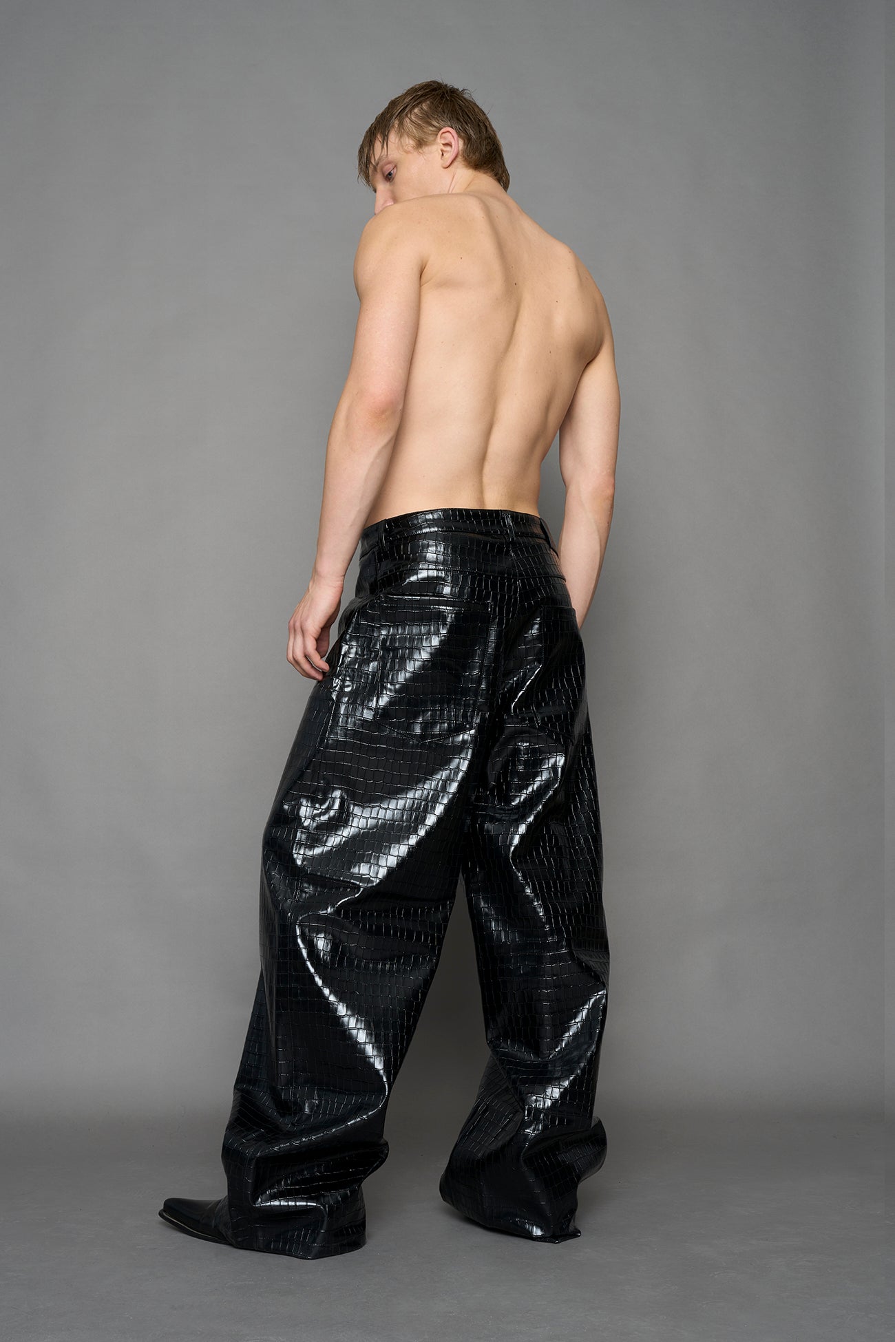 NAMILIA Leather Baggy Suit Trousers