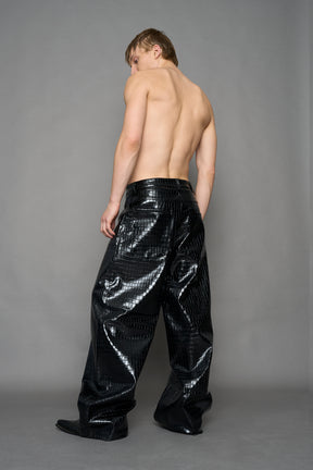 Leather Baggy Suiting Pants