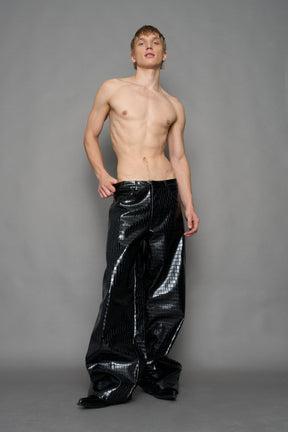 Leather Baggy Suiting Pants