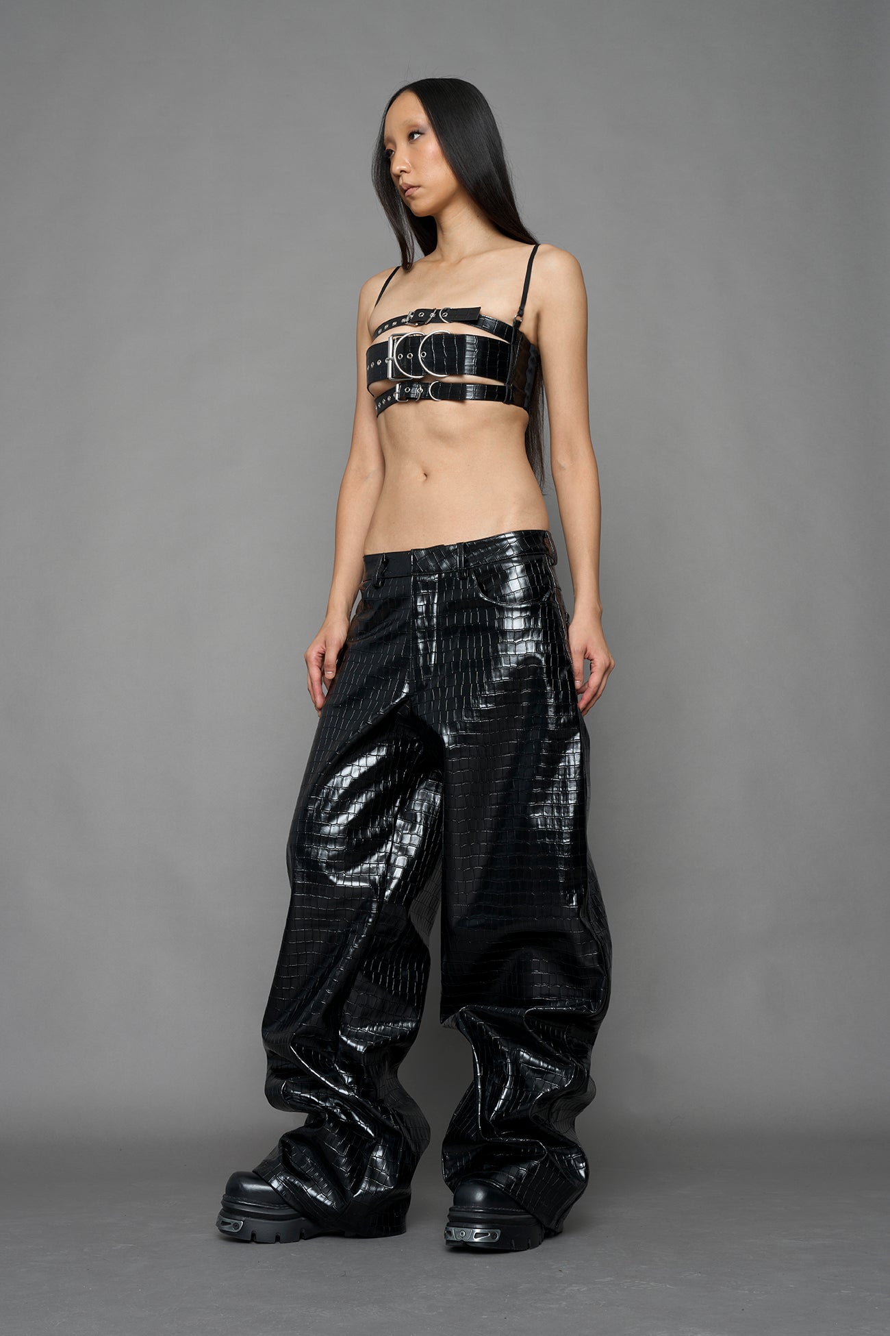 NAMILIA - Leather Baggy Suiting Pants