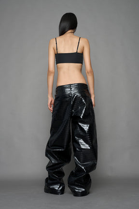 Leather Baggy Suiting Pants