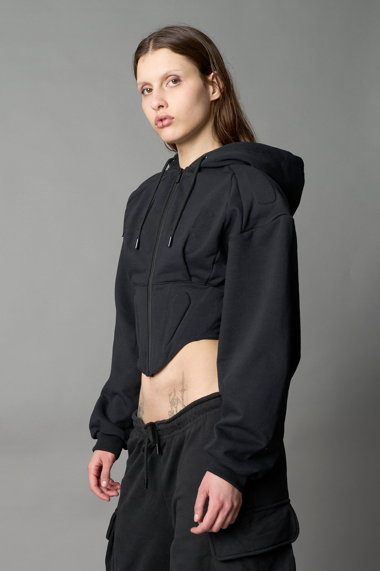 NAMILIA - Corset Zip-Up Hoodie - Shop now