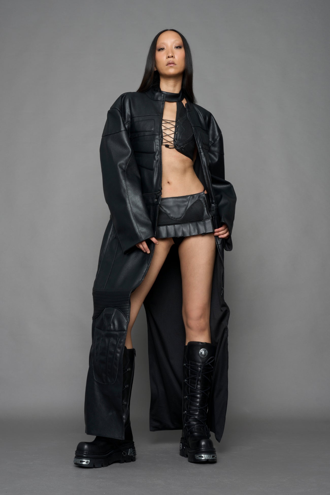 Detachable Motocross Long Coat