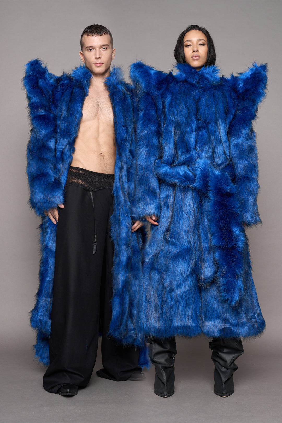 Doomsday Faux Fur Coat Cobalt