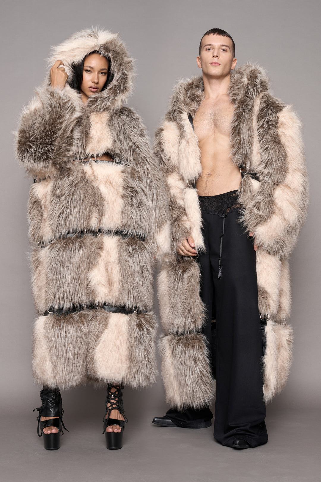 Vip Detachable Faux Fur Coat Dune