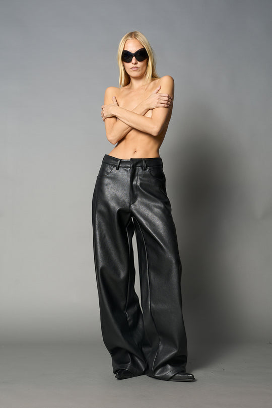 Leather Baggy Suiting Pants