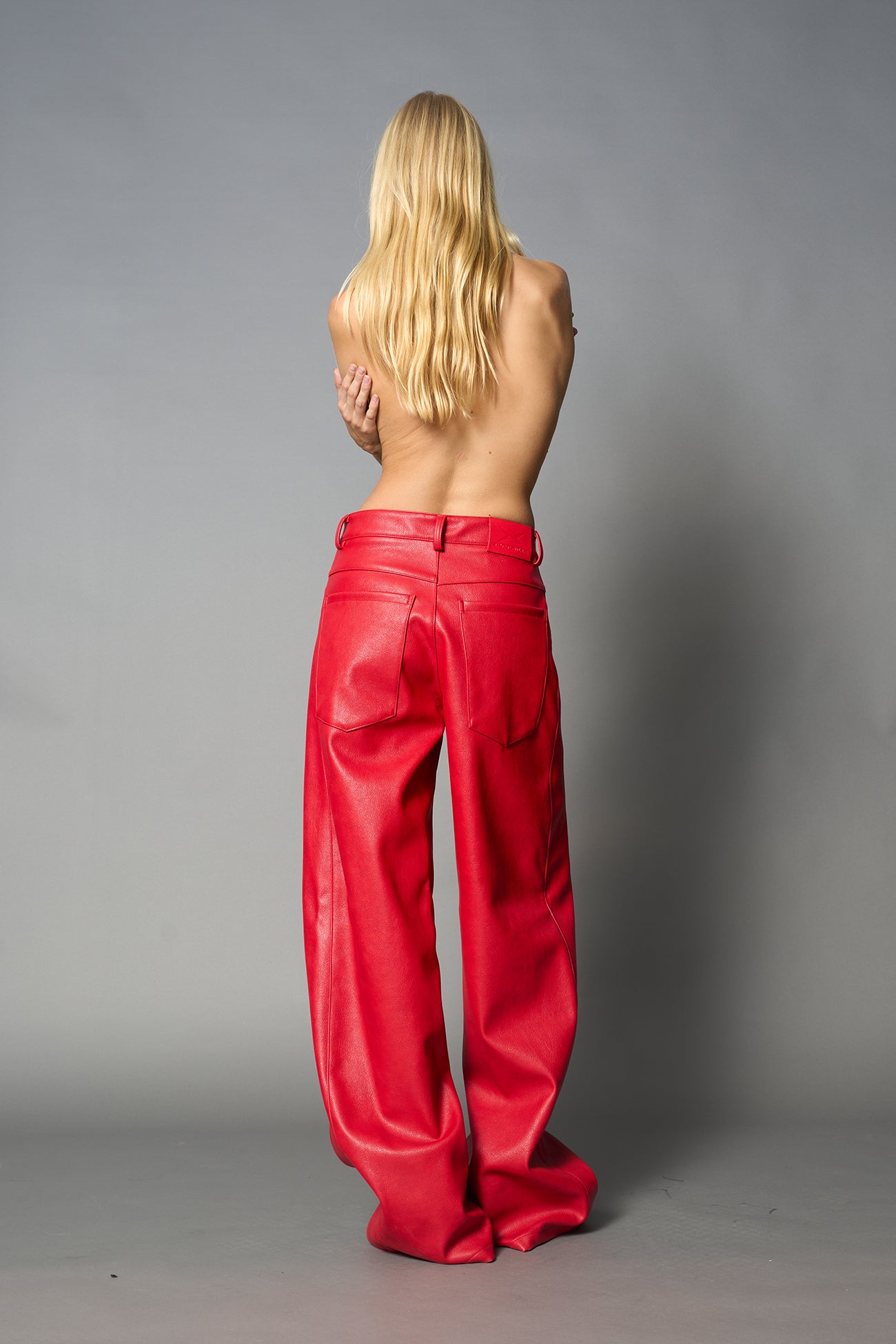 Leather Baggy Suit Trousers