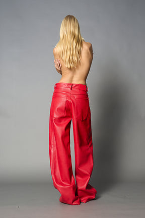 Leather Baggy Suit Trousers