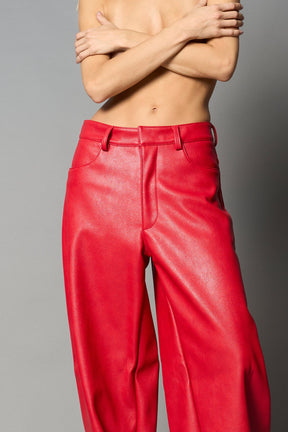 Leather Baggy Suit Trousers