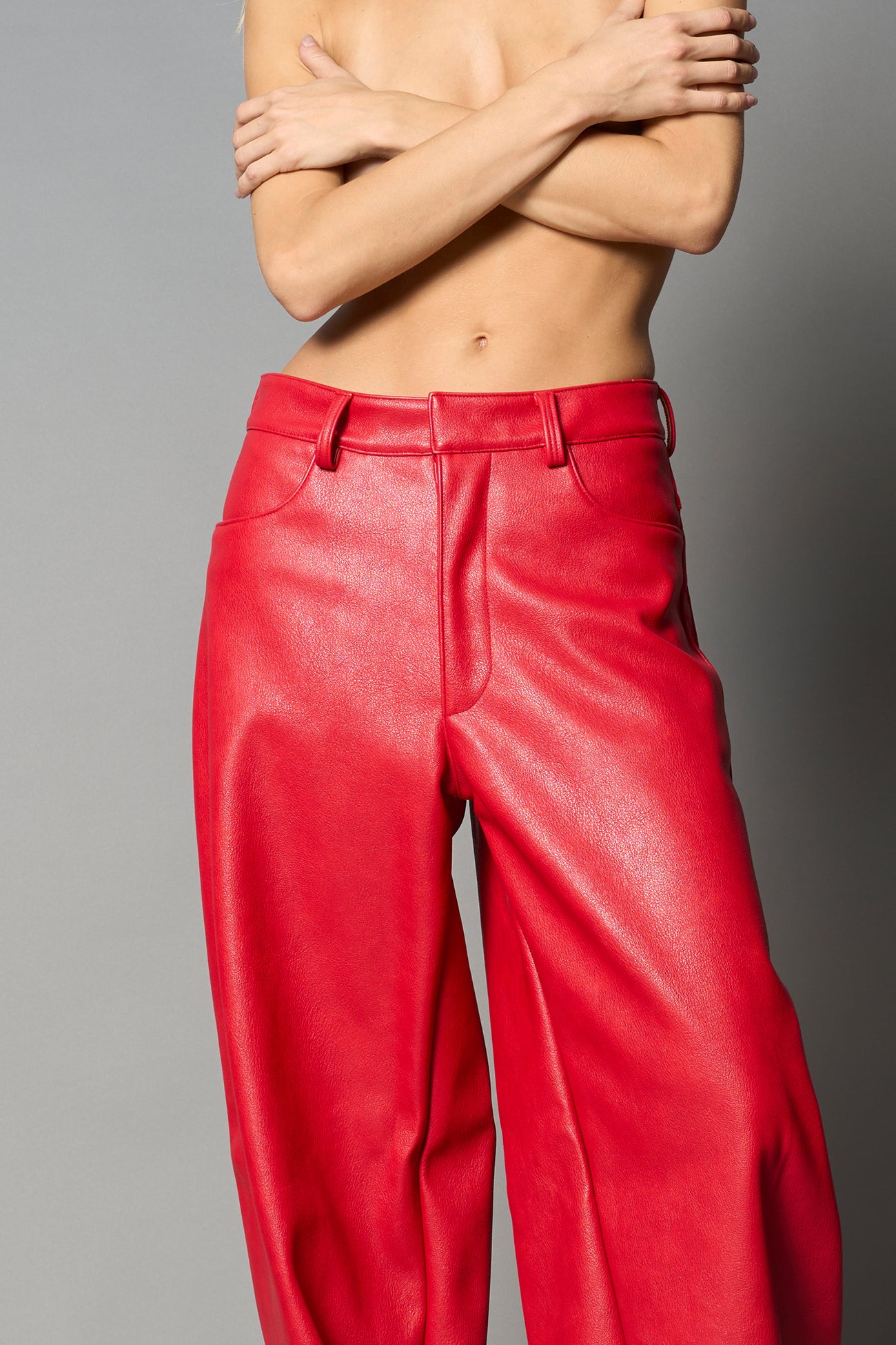 Leather Baggy Suit Trousers