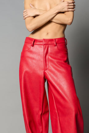 Leather Baggy Suit Trousers