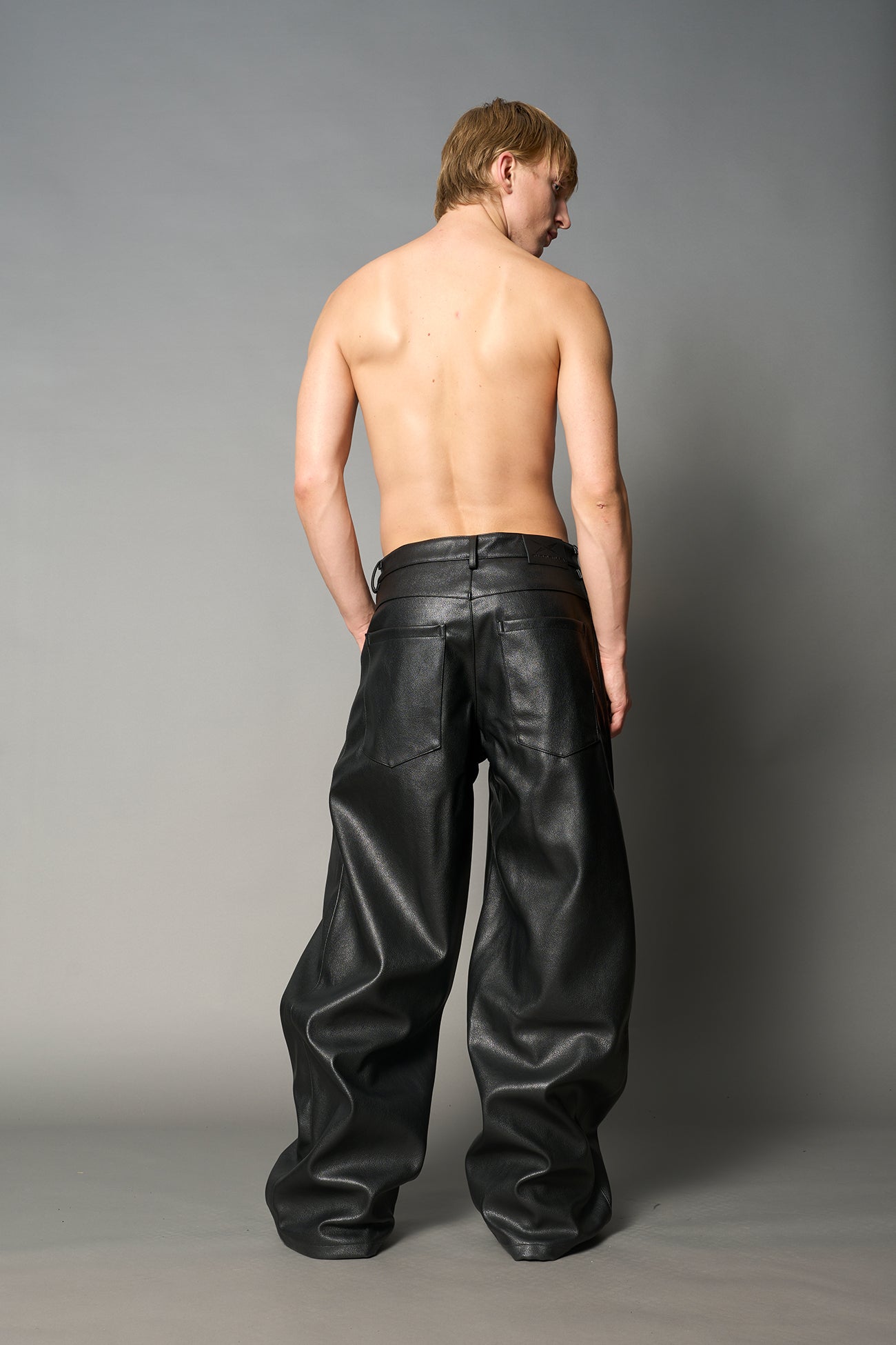 Leather Baggy Suit Trousers