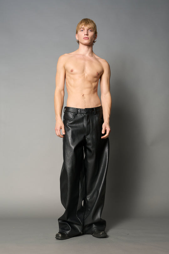 Leather Baggy Suit Trousers