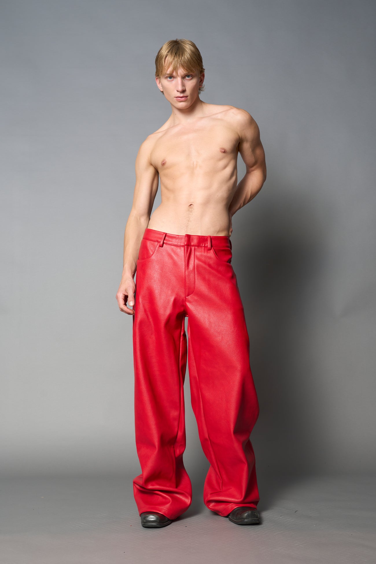 Leather Baggy Suit Trousers