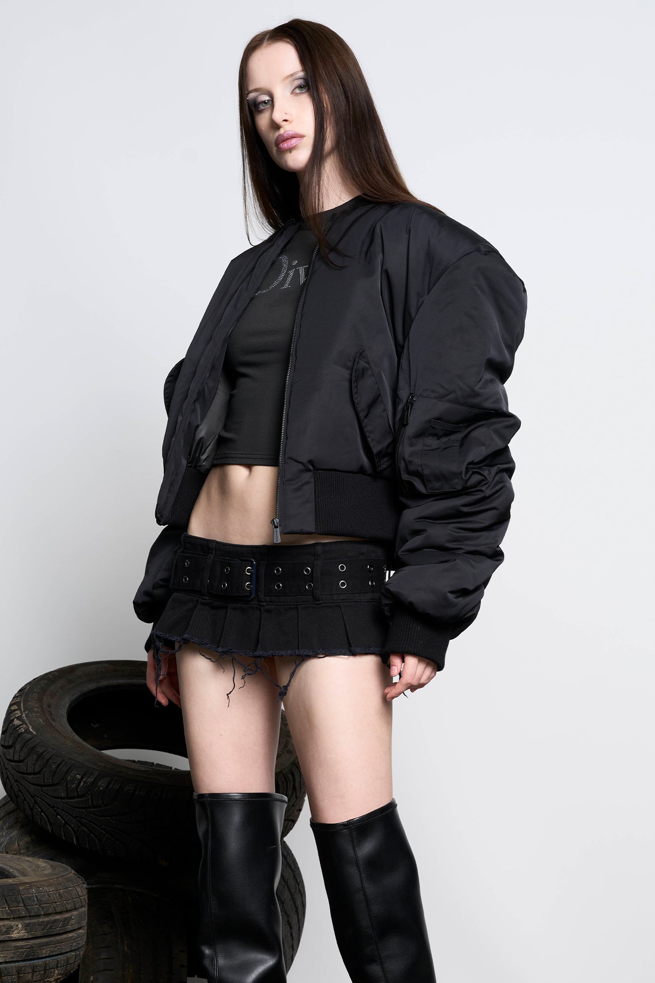 Power Shoulder Bomber Jacket