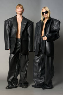 Leather Oversize Blazer
