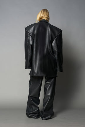 Leather Oversize Blazer