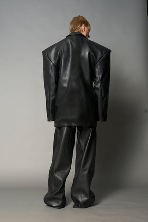 Leather Oversize Blazer
