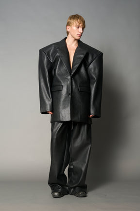 Leather Oversize Blazer